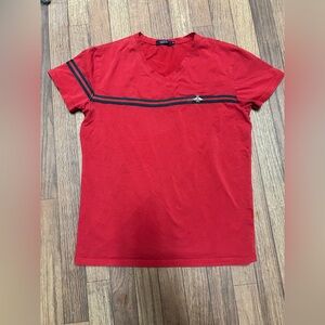 Gucci Red Short Sleeve Tee with Black Stripe
